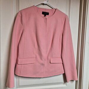 Talbots Wool Blend Blazer Petal Blush Dusty Peony Pink Size S Classic Chic